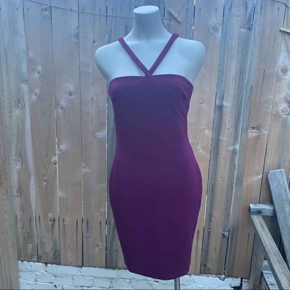 Likely criss cross purple midi dress size 8